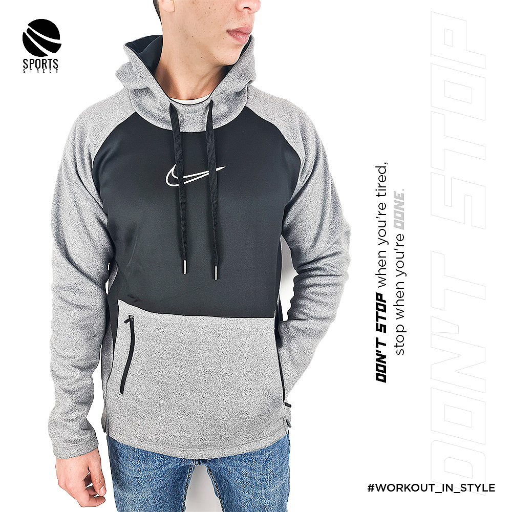 Nike Therma-Fit Grey/Black Hoodie